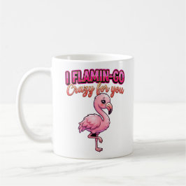 Söt Alla Hjärtans Dag Flamingo–Jag Flamin-Går Gale Kaffemugg
