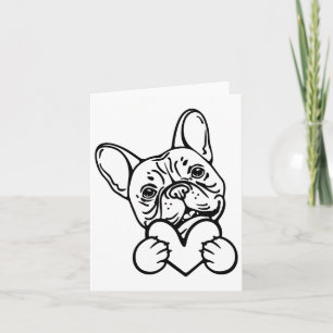 Söt Alla hjärtans dag Frenchie Fransk Bulldog Älsk Kort