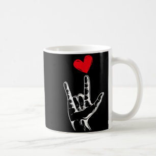 Söt Alla hjärtans dag_ Jag älskar dig Hand Teckens Kaffemugg