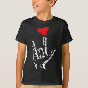 Söt Alla hjärtans dag_ Jag älskar dig Hand Teckens T Shirt