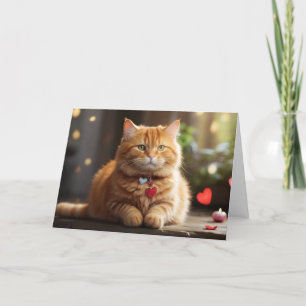 Söt Alla hjärtans dag katt Helgkort