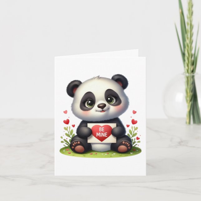 Söt Alla hjärtans dag Panda min Helgkort (Framsida)