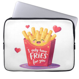 Söt Alla hjärtans dag pommes frites pun Laptop Fodral