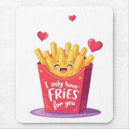 Söt Alla hjärtans dag pommes frites skämt Musmatta