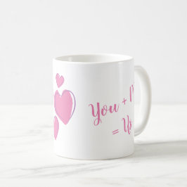 Söt Alla hjärtans dag Rosa Lila Du + Jag = Oss Kaffemugg