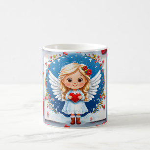 Söt Alla hjärtans dags-ängel Kaffemugg
