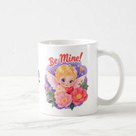 Söt Alla hjärtans dags Cupid med "Var min" Kaffemugg