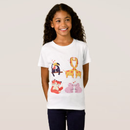 Söt Alla hjärtans dags djurpar kärleksillustration T Shirt