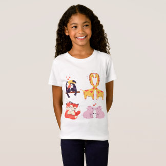Söt Alla hjärtans dags djurpar kärleksillustration T Shirt