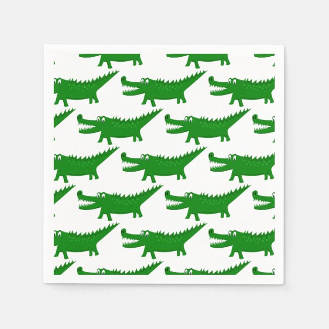 Söt Alligator Ritning Pappersservett (Framsidan)