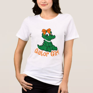 Söt Alligator Tjej Orange Båge Alligator Estetik T Shirt