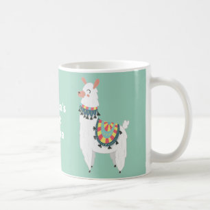 Söt Alpaca Lama Mintgrön Varm Choklad Kaffemugg