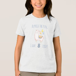 Söt Alpaca med ballongrosafärgade barns födelsedag T Shirt