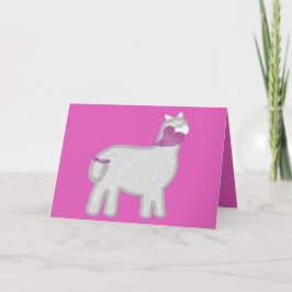 Söt alpaca med glitterhjärta helgkort