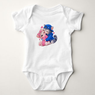 Söt älsklig koapp katt baby bodysuit, bedårande Ka T Shirt