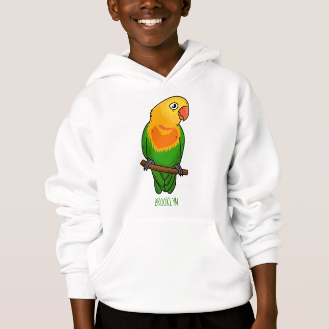 Söt älsklingfågel tecknad papegoja t shirt (Framsida)