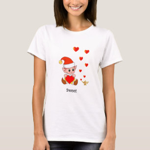 Söt alv med magisk lampa t shirt