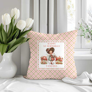 Söt Älv Rosa Blommig Flickas Födelsedags Kuddcover Kudde