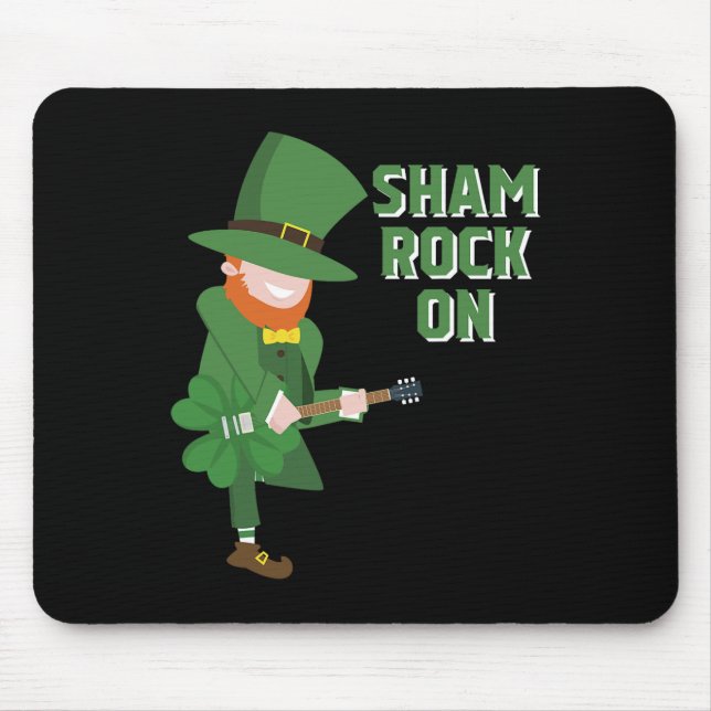 Söt alv spelar Shamrock-gitarr - St. Patricks Da Musmatta (Framsidan)