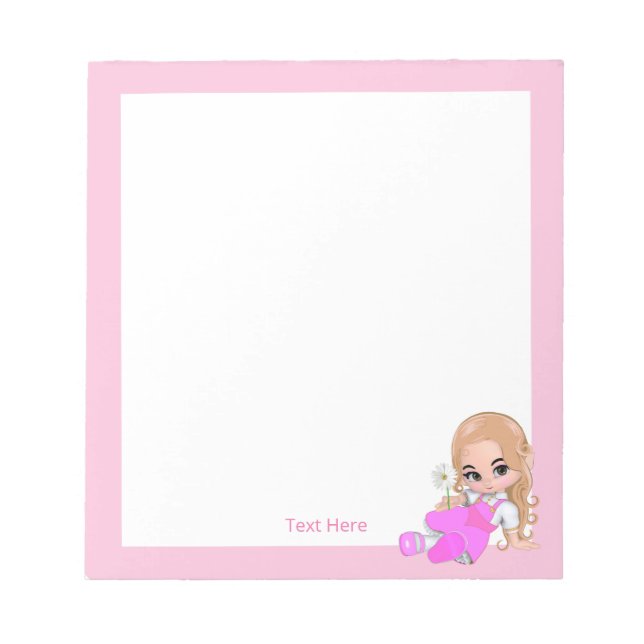 Söt Älva och Blommor Enkel Anteckningsblock (Framsida)