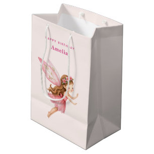 Söt älvflicka i rosa klänning Whimsical födelsedag