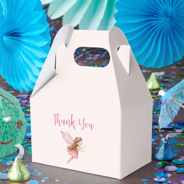 Söt älvflicka i rosa klänning Whimsical Tack Presentaskar (Part)