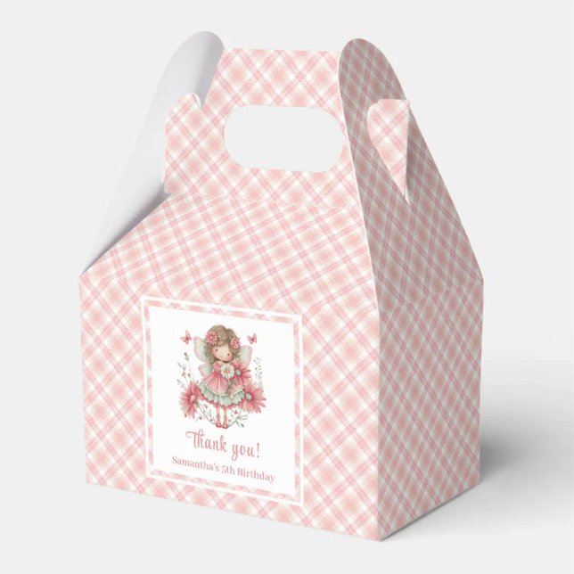 Söt Älvflicka Rodnad Blommig Födelsedagspresentlåd Presentaskar (Lovely Fairy Girl Blush Floral Birthday Favor Box

)
