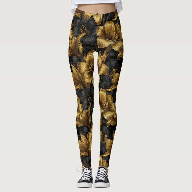 Söt Amaryllis Estetisk Mode Leggings (Framsida)