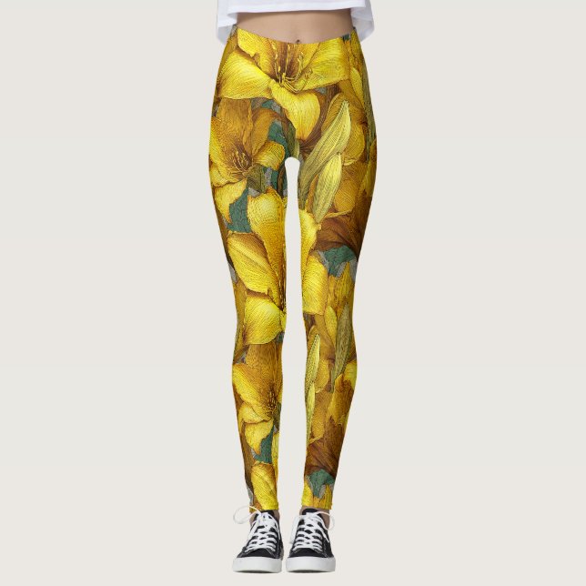 Söt Amaryllisblomma Löpningsövning Leggings (Framsida)
