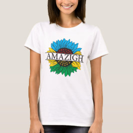 Söt amazigh yaz-symbol - med enastående solros t shirt