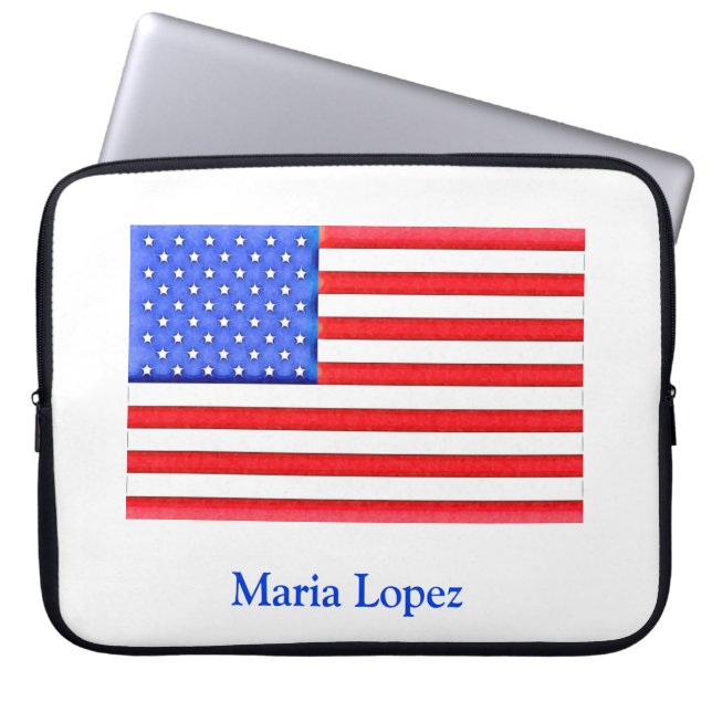 Söt American Flagga Laptop Fodral (Framsidan)