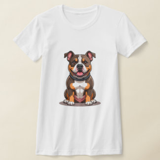 Söt Amerikansk Bully Valp Stil T Shirt