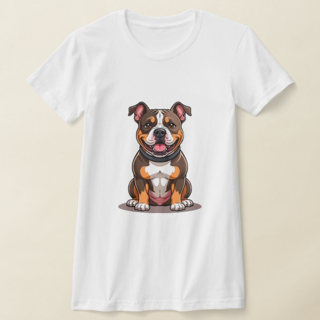 Söt Amerikansk Bully Valp Stil T Shirt (Laydown)