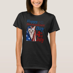 Söt amerikansk korthårskatt självständighetsdag Us T Shirt