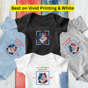 Söt amerikansk patriotisk katt med glasögon t shirt