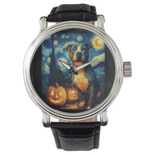 Söt amerikansk staffordshire terrier hund Hallowee Armbandsur