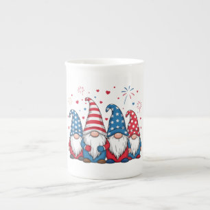 Söt amerikansk tomte kartong-68123 benporslin mugg