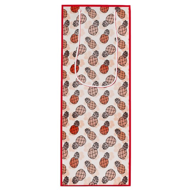 Söt ananas med röd bakgrund (Framsidan)