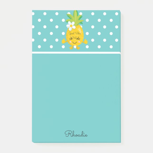 Söt Ananas och Polka Dot Post-it Block (Framsida)
