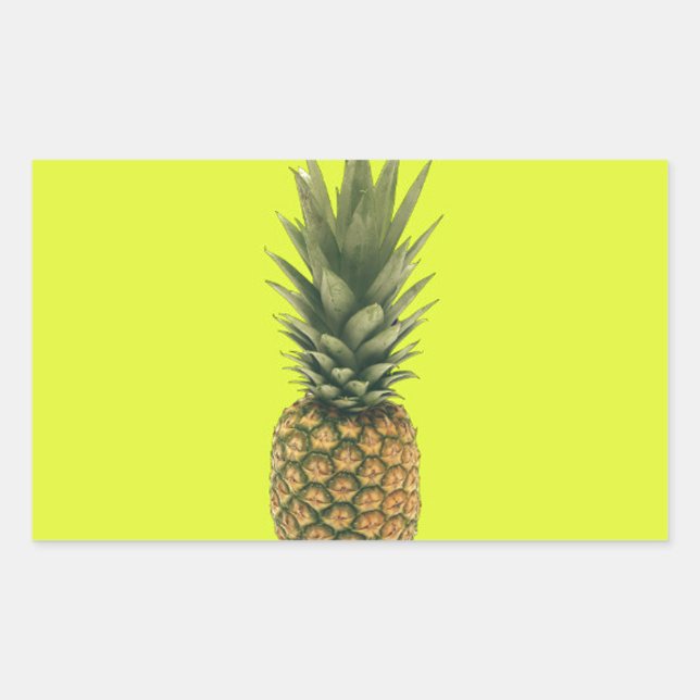 Söt ananas rektangulärt klistermärke (Framsida)