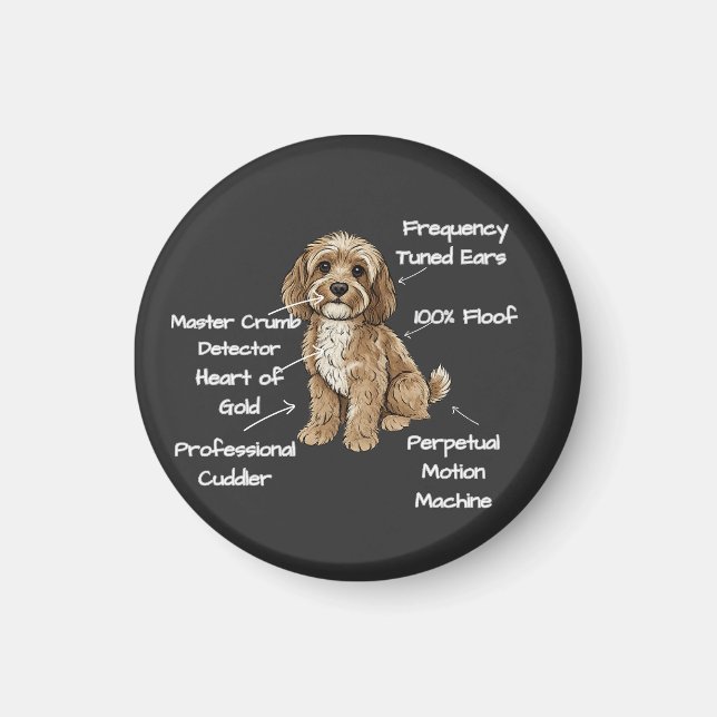 Söt anatomi av en Cockapoo hundälskare present Magnet (Framsidan)