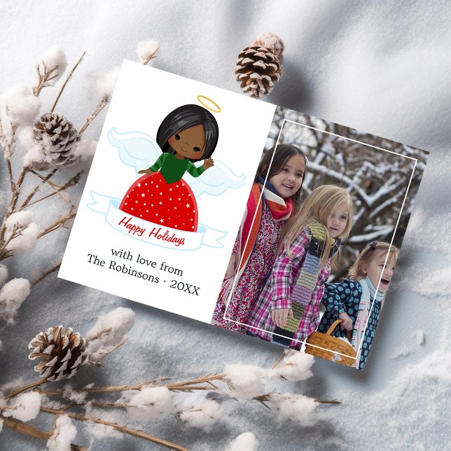 Söt ängel-familj God jul Foto Julkort (Skapare uppladdad)