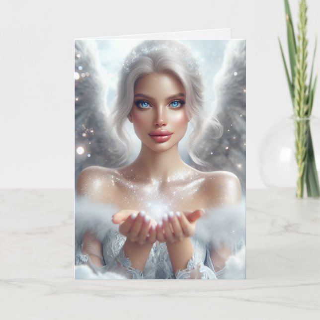 Söt Angel | Gud tittar över dig Kort (Framsida)