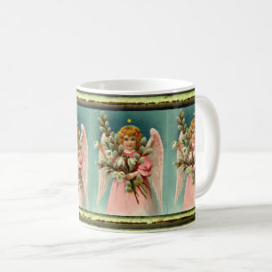 Söt ängel i rosa klänning kaffemugg