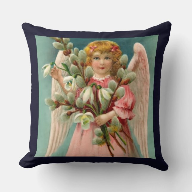Söt ängel i rosa klänning kudde (Framsida)
