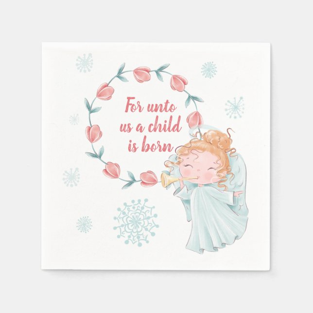 Söt Ängel Jul Pappersservett (Framsidan)