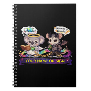 Söt Angel Koala och Kaos Opossum - Kärlek & Kaos Anteckningsbok