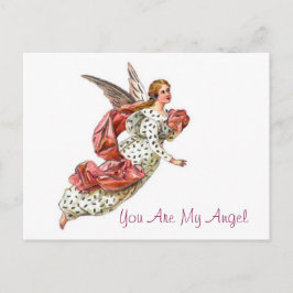 Söt Angel med Rosa Ribbon Vykort