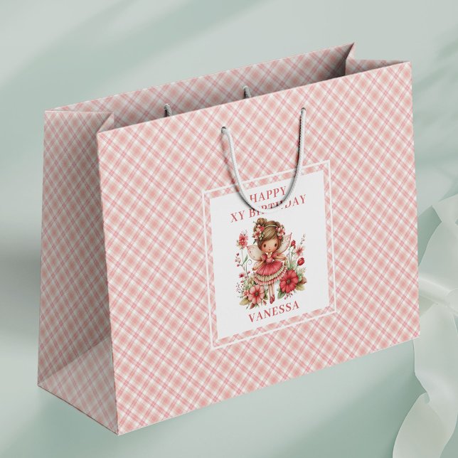 Söt Ängflicka Rodnad Blommig Födelsedagspresentpås (Sweet Fairy Girl Blush Floral Birthday Gift Bags

)