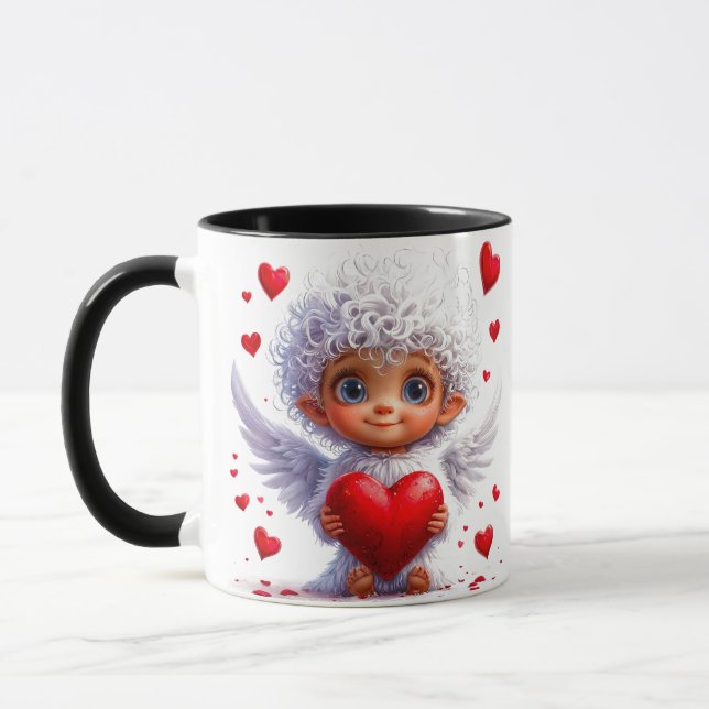 💖 Söt änglahjärta present för daglig användning ☕ Mugg (Vänster)